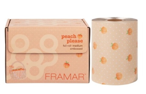 FRAMAR FOLIA FRYZJERSKA ALUMINIOWA W ROLCE RYFLOWANA PEACH PLEASE 97,5 M