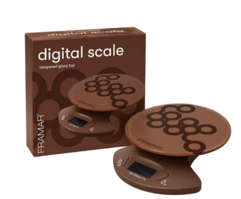 FRAMAR DIGITAL SCALE CHOCOLATE PROFESJONALNA CYFROWA WAGA FRYZJERSKA
